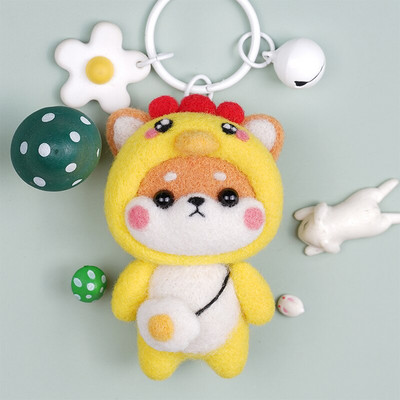 Fenrry Fashion Lovely Wool Felting Υλικά από ύφασμα Handcraft Needle Felting Kit Doll Twelve Zodiac for Needle Material Bag Pack