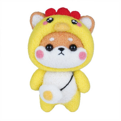 Fenrry Fashion Lovely Wool Felting Υλικά από ύφασμα Handcraft Needle Felting Kit Doll Twelve Zodiac for Needle Material Bag Pack