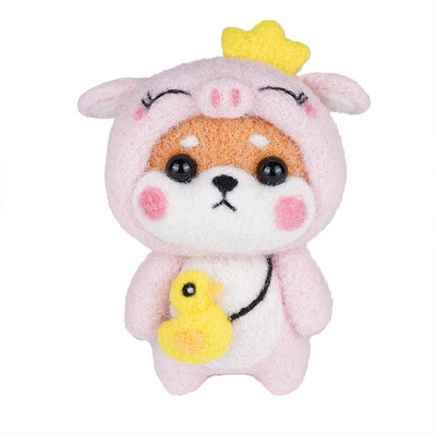 Fenrry Fashion Lovely Wool Felting Υλικά από ύφασμα Handcraft Needle Felting Kit Doll Twelve Zodiac for Needle Material Bag Pack