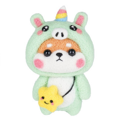 Fenrry Fashion Lovely Wool Felting Υλικά από ύφασμα Handcraft Needle Felting Kit Doll Twelve Zodiac for Needle Material Bag Pack