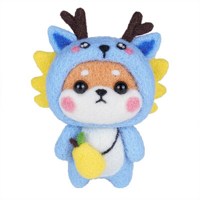 Fenrry Fashion Lovely Wool Felting Υλικά από ύφασμα Handcraft Needle Felting Kit Doll Twelve Zodiac for Needle Material Bag Pack