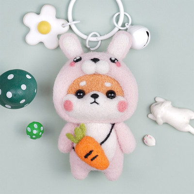 Fenrry Fashion Lovely Wool Felting Υλικά από ύφασμα Handcraft Needle Felting Kit Doll Twelve Zodiac for Needle Material Bag Pack