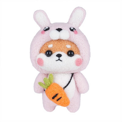 Fenrry Fashion Lovely Wool Felting Υλικά από ύφασμα Handcraft Needle Felting Kit Doll Twelve Zodiac for Needle Material Bag Pack