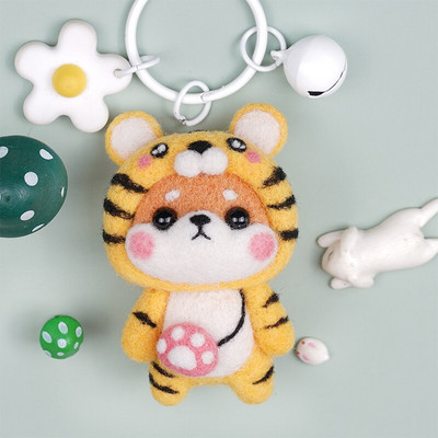 Fenrry Fashion Lovely Wool Felting Υλικά από ύφασμα Handcraft Needle Felting Kit Doll Twelve Zodiac for Needle Material Bag Pack