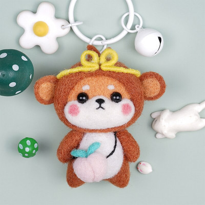 Fenrry Fashion Lovely Wool Felting Υλικά από ύφασμα Handcraft Needle Felting Kit Doll Twelve Zodiac for Needle Material Bag Pack