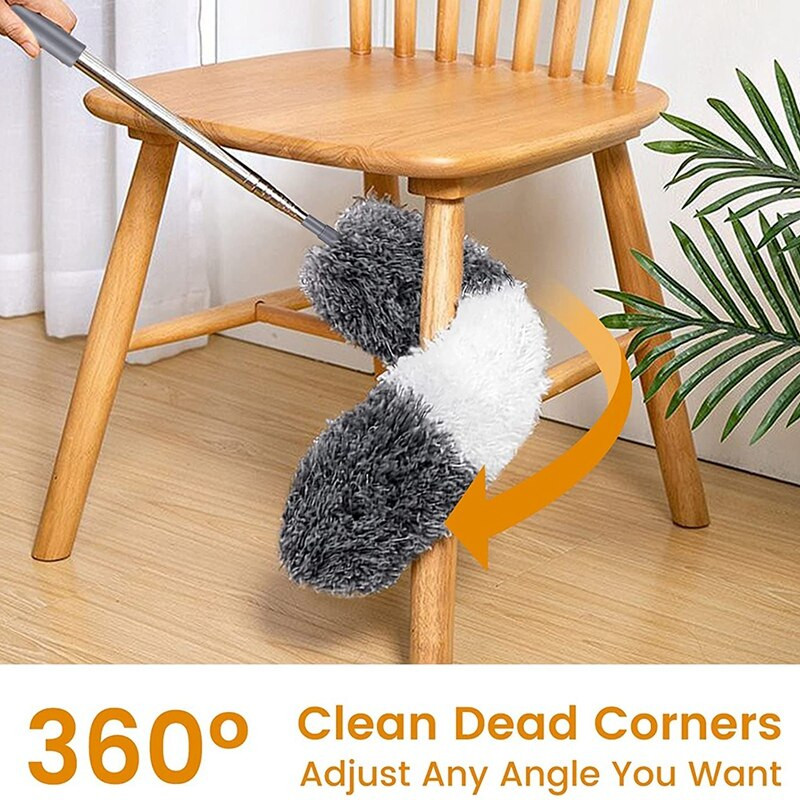 Mikrokiust sulgedest tolmulapp 5 tükki koos pikendusvardaga korduvkasutatav painduv ja pestav tolmulapp