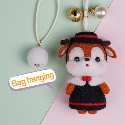 RORGETO Κιτ μαλλί τσόχα Υλικά κατοικίδια Παιχνίδι κούκλα DIY χειροτεχνίες για παιδιά Μη τελειωμένο μαλλί τσόχα Δημιουργικό χειροποίητο υλικό