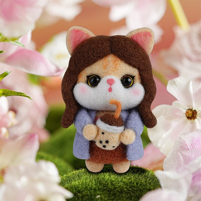 RORGETO Κιτ μαλλί τσόχα Υλικά κατοικίδια Παιχνίδι κούκλα DIY χειροτεχνίες για παιδιά Μη τελειωμένο μαλλί τσόχα Δημιουργικό χειροποίητο υλικό