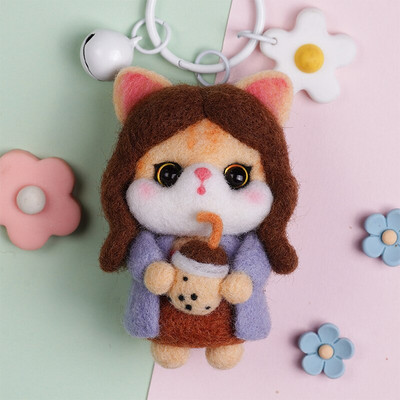 RORGETO Κιτ μαλλί τσόχα Υλικά κατοικίδια Παιχνίδι κούκλα DIY χειροτεχνίες για παιδιά Μη τελειωμένο μαλλί τσόχα Δημιουργικό χειροποίητο υλικό