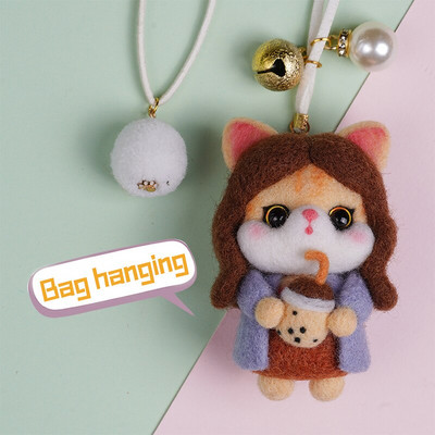 RORGETO Κιτ μαλλί τσόχα Υλικά κατοικίδια Παιχνίδι κούκλα DIY χειροτεχνίες για παιδιά Μη τελειωμένο μαλλί τσόχα Δημιουργικό χειροποίητο υλικό