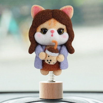 RORGETO Κιτ μαλλί τσόχα Υλικά κατοικίδια Παιχνίδι κούκλα DIY χειροτεχνίες για παιδιά Μη τελειωμένο μαλλί τσόχα Δημιουργικό χειροποίητο υλικό