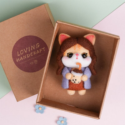 RORGETO Κιτ μαλλί τσόχα Υλικά κατοικίδια Παιχνίδι κούκλα DIY χειροτεχνίες για παιδιά Μη τελειωμένο μαλλί τσόχα Δημιουργικό χειροποίητο υλικό