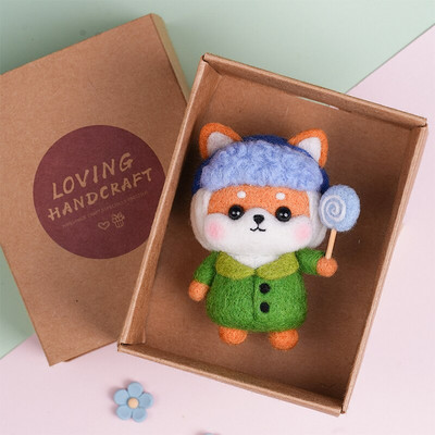 RORGETO Κιτ μαλλί τσόχα Υλικά κατοικίδια Παιχνίδι κούκλα DIY χειροτεχνίες για παιδιά Μη τελειωμένο μαλλί τσόχα Δημιουργικό χειροποίητο υλικό