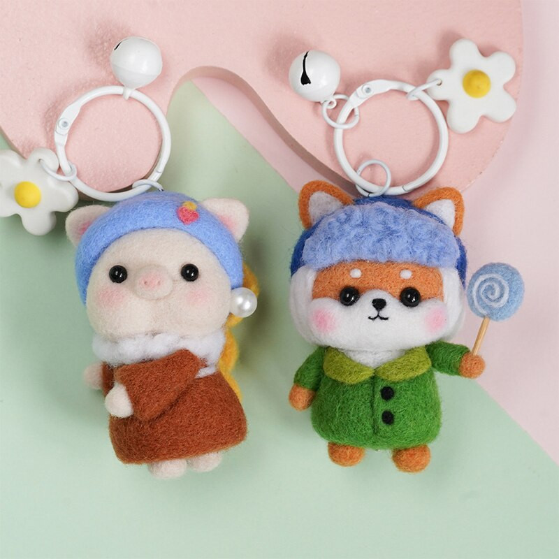 RORGETO Κιτ μαλλί τσόχα Υλικά κατοικίδια Παιχνίδι κούκλα DIY χειροτεχνίες για παιδιά Μη τελειωμένο μαλλί τσόχα Δημιουργικό χειροποίητο υλικό