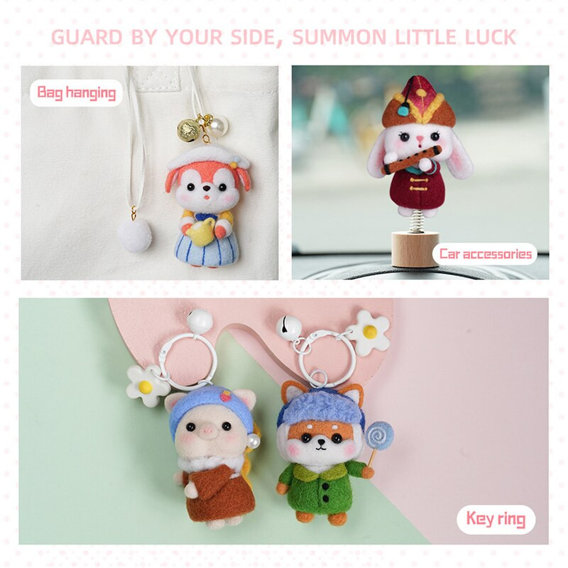 RORGETO Κιτ μαλλί τσόχα Υλικά κατοικίδια Παιχνίδι κούκλα DIY χειροτεχνίες για παιδιά Μη τελειωμένο μαλλί τσόχα Δημιουργικό χειροποίητο υλικό