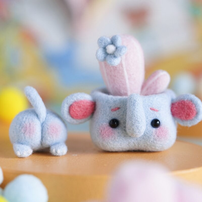 LMDZ 1Pcs Μη τελειωμένο Κιτ τσόχας από μαλλί φυτού-ζωικού Πακέτο υλικού από τσόχα από μαλλί σε γλάστρα για χειροποίητο DIY Craft Lover