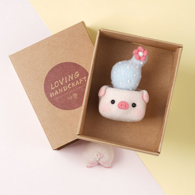 LMDZ 1Pcs Μη τελειωμένο Κιτ τσόχας από μαλλί φυτού-ζωικού Πακέτο υλικού από τσόχα από μαλλί σε γλάστρα για χειροποίητο DIY Craft Lover