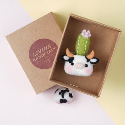 LMDZ 1Pcs Μη τελειωμένο Κιτ τσόχας από μαλλί φυτού-ζωικού Πακέτο υλικού από τσόχα από μαλλί σε γλάστρα για χειροποίητο DIY Craft Lover