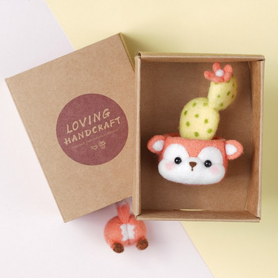 LMDZ 1Pcs Μη τελειωμένο Κιτ τσόχας από μαλλί φυτού-ζωικού Πακέτο υλικού από τσόχα από μαλλί σε γλάστρα για χειροποίητο DIY Craft Lover