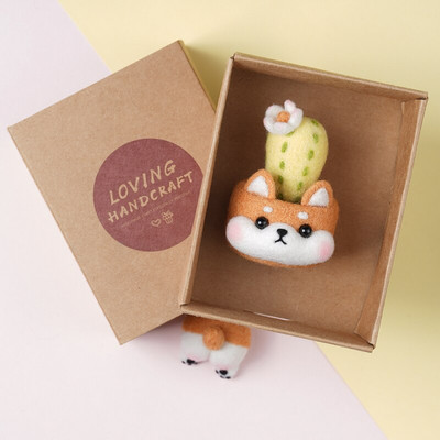 LMDZ 1Pcs Μη τελειωμένο Κιτ τσόχας από μαλλί φυτού-ζωικού Πακέτο υλικού από τσόχα από μαλλί σε γλάστρα για χειροποίητο DIY Craft Lover