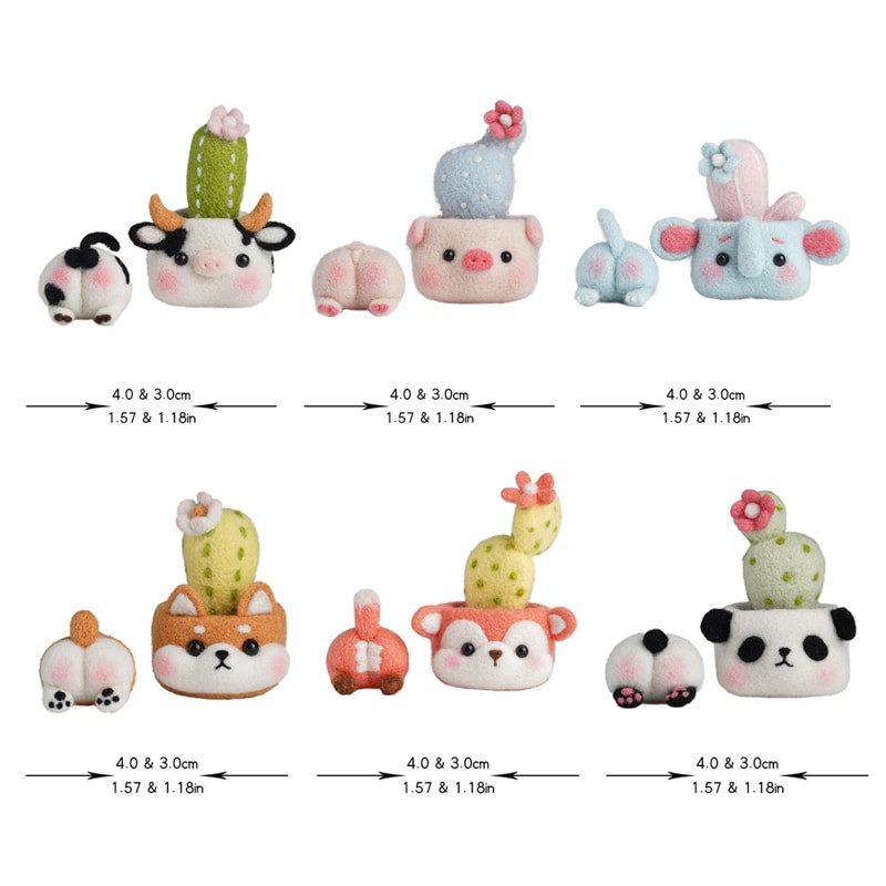 LMDZ 1Pcs Μη τελειωμένο Κιτ τσόχας από μαλλί φυτού-ζωικού Πακέτο υλικού από τσόχα από μαλλί σε γλάστρα για χειροποίητο DIY Craft Lover