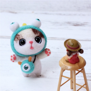 Nonvor Non-Finished DIY Cute Doll Pets Προσαρμοσμένο μάλλινο πατάκι υφασμάτινο προμήθειες Πακέτο βελόνας Σετ ζωικό χειροποίητο κοστούμι εκκίνησης