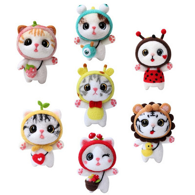 Nonvor Non-Finished DIY Cute Doll Pets Προσαρμοσμένο μάλλινο πατάκι υφασμάτινο προμήθειες Πακέτο βελόνας Σετ ζωικό χειροποίητο κοστούμι εκκίνησης