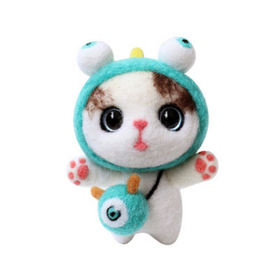 Nonvor Non-Finished DIY Cute Doll Pets Προσαρμοσμένο μάλλινο πατάκι υφασμάτινο προμήθειες Πακέτο βελόνας Σετ ζωικό χειροποίητο κοστούμι εκκίνησης