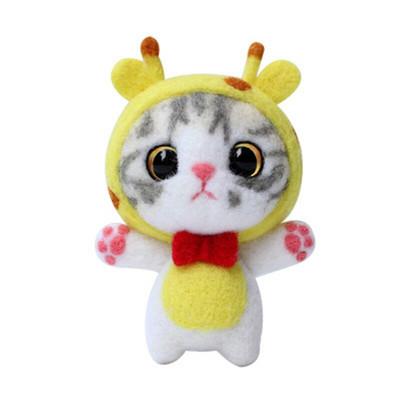 Nonvor Non-Finished DIY Cute Doll Pets Προσαρμοσμένο μάλλινο πατάκι υφασμάτινο προμήθειες Πακέτο βελόνας Σετ ζωικό χειροποίητο κοστούμι εκκίνησης