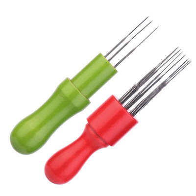 TLKKUE Ξύλινη λαβή Μάλλινη Πέννα Φλετινγκ Βελόνες Χειροποίητα Εργαλεία DIY Αξεσουάρ για ράψιμο τσόχα