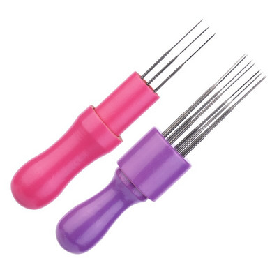 TLKKUE Ξύλινη λαβή Μάλλινη Πέννα Φλετινγκ Βελόνες Χειροποίητα Εργαλεία DIY Αξεσουάρ για ράψιμο τσόχα