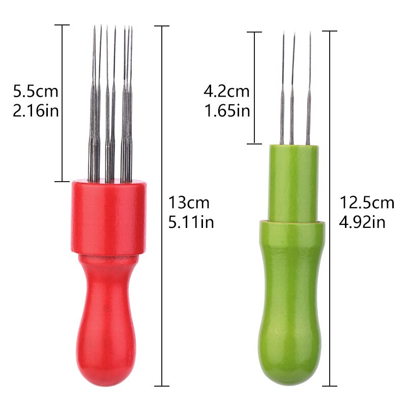 TLKKUE Ξύλινη λαβή Μάλλινη Πέννα Φλετινγκ Βελόνες Χειροποίητα Εργαλεία DIY Αξεσουάρ για ράψιμο τσόχα