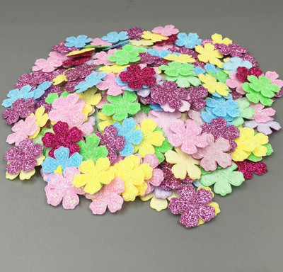 DIY 400 buc paiete fluture mic aplicații din pâslă, culori amestecate, artizanat pentru carduri 24 mm