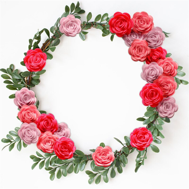 Πολύχρωμο ύφασμα από τσόχα λουλούδι κόλλα Diy Χειροποίητη γιρλάντα Craft Supplies Feltting Στολίδια για ενήλικες και παιδιά Δώρο