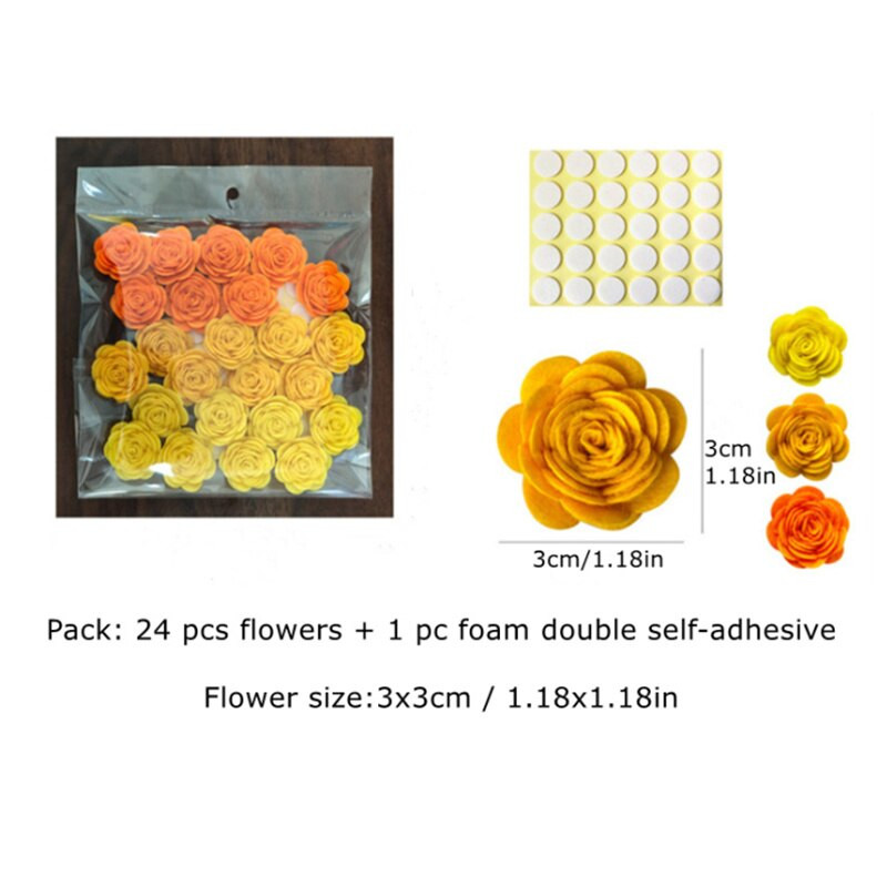 Πολύχρωμο ύφασμα από τσόχα λουλούδι κόλλα Diy Χειροποίητη γιρλάντα Craft Supplies Feltting Στολίδια για ενήλικες και παιδιά Δώρο