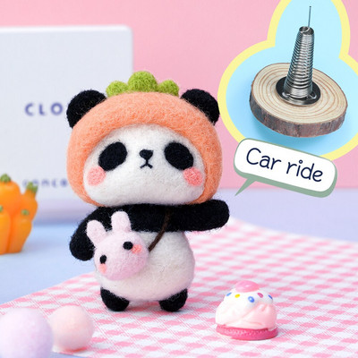 RORGETO Vlnené plstenie látky Materiály Krásna panda DIY Ručne vyrobená sada plstených ihiel Bábika pre ihly Materiál Príslušenstvo Taška