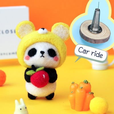 RORGETO Vlnené plstenie látky Materiály Krásna panda DIY Ručne vyrobená sada plstených ihiel Bábika pre ihly Materiál Príslušenstvo Taška