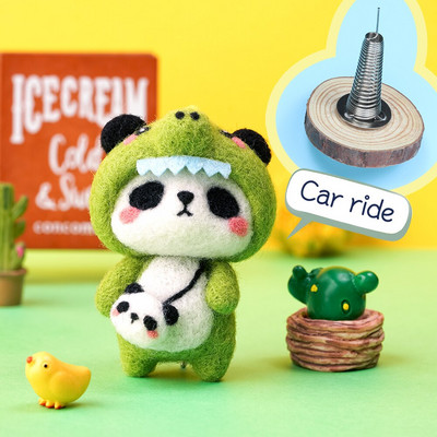 RORGETO Vlnené plstenie látky Materiály Krásna panda DIY Ručne vyrobená sada plstených ihiel Bábika pre ihly Materiál Príslušenstvo Taška