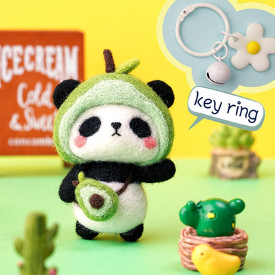 RORGETO Vlnené plstenie látky Materiály Krásna panda DIY Ručne vyrobená sada plstených ihiel Bábika pre ihly Materiál Príslušenstvo Taška