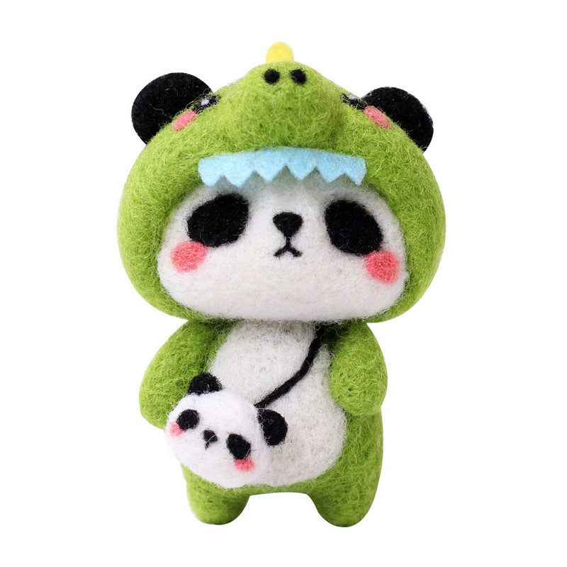 RORGETO Vlnené plstenie látky Materiály Krásna panda DIY Ručne vyrobená sada plstených ihiel Bábika pre ihly Materiál Príslušenstvo Taška