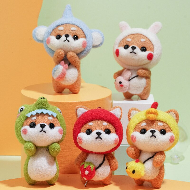 1 τεμ. DIY κουκλίτσα με βελόνες τσόχας χειροτεχνίας Σετ τσόχας από μαλλί για ζώα Non Finished σετ χειροτεχνίας σκύλου για DIY χειροποίητα δώρα διακοπών