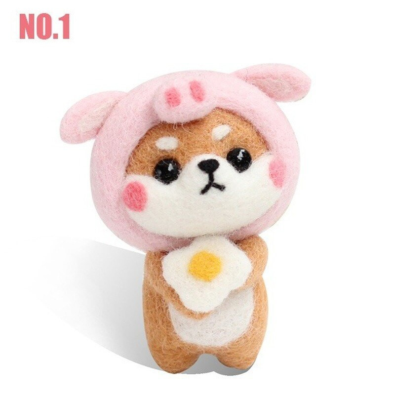 1 τεμ. DIY κουκλίτσα με βελόνες τσόχας χειροτεχνίας Σετ τσόχας από μαλλί για ζώα Non Finished σετ χειροτεχνίας σκύλου για DIY χειροποίητα δώρα διακοπών