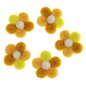 5 τμχ Cartoons Cute Flower Wool Wool Craft DIY Handcraft Νηπιαγωγείο Σπίτι Διακόσμηση πάρτι Λουλούδια 3,3cm-3,5cm Felt Απλικέ