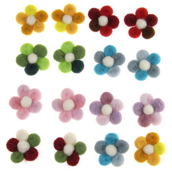 5 τμχ Cartoons Cute Flower Wool Wool Craft DIY Handcraft Νηπιαγωγείο Σπίτι Διακόσμηση πάρτι Λουλούδια 3,3cm-3,5cm Felt Απλικέ