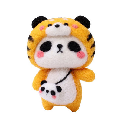 Μάλλινη βελόνα από τσόχα με σακί DIY Ζώο Panda κουνέλι Πακέτο μαλλί τσόχα μη τελειωμένο χειροποίητο δώρο Διακόσμηση μπρελόκ για κούκλα