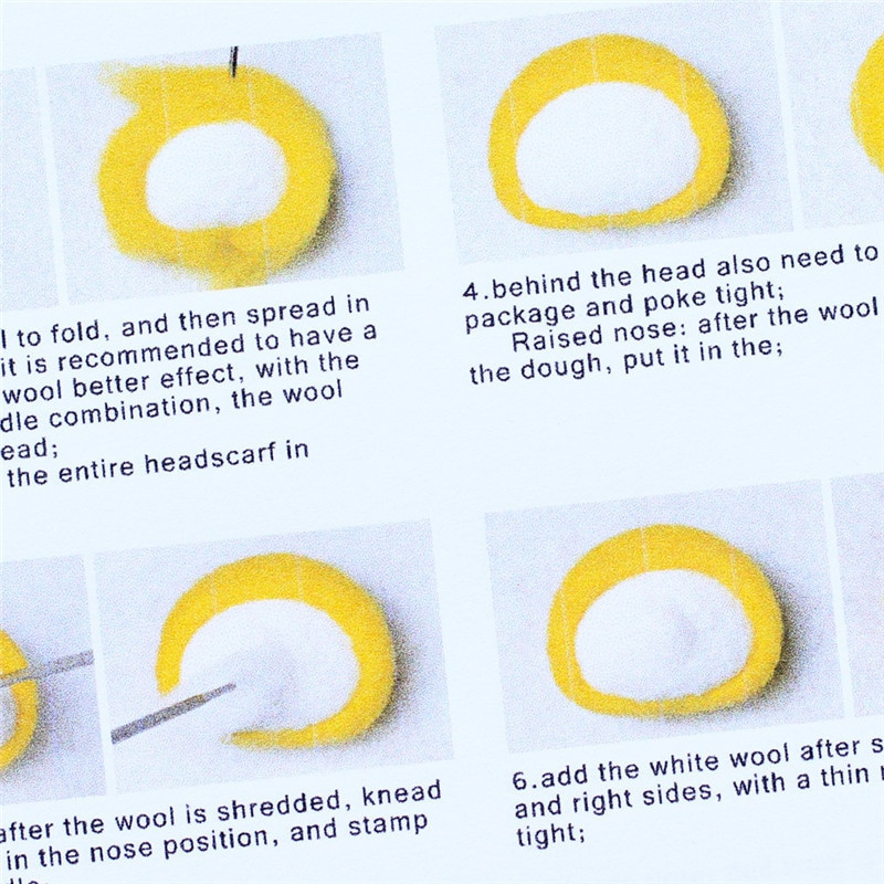 Μάλλινη βελόνα από τσόχα με σακί DIY Ζώο Panda κουνέλι Πακέτο μαλλί τσόχα μη τελειωμένο χειροποίητο δώρο Διακόσμηση μπρελόκ για κούκλα