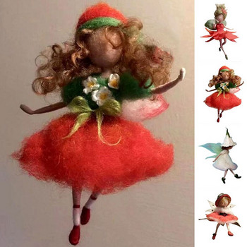 1 комплект пакет от материали за плъстене с игли от вълна Фея за кукли Направи си сам ръчно изработен комплект от вълнен филц Craft Poke за подарък за плъстене с игли