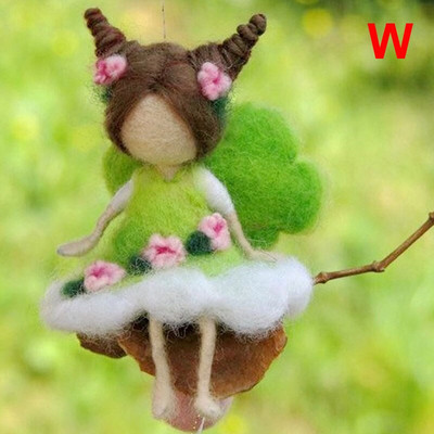 1 set de material pentru împâslă cu ac de lână Pachet păpușă zână DIY handmade din pâslă de lână Set de poke pentru cadou de împâslă cu ac