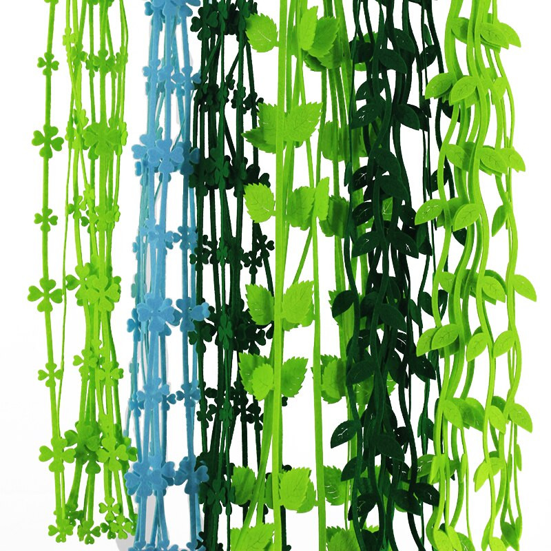 5τμχ Φύλλα Ιτιάς Τετράφυλλο Τριφύλλι Κοπή τσόχα Λανσέ ύφασμα τσόχα Παιδικό δωμάτιο Σπίτι Διακόσμηση νηπιαγωγείου Αυτοκόλλητα DIY Προμήθειες