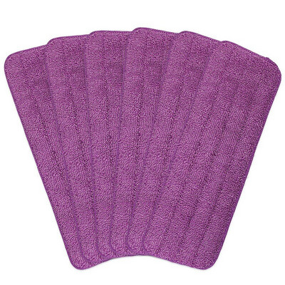 Flat Mop Heads 6 Pcs Microfibre Mop Pads 42Cm X 14Cm Spray Mop Refillment Pads Mop Head Covers - Πλένεται στο πλυντήριο (Purpl